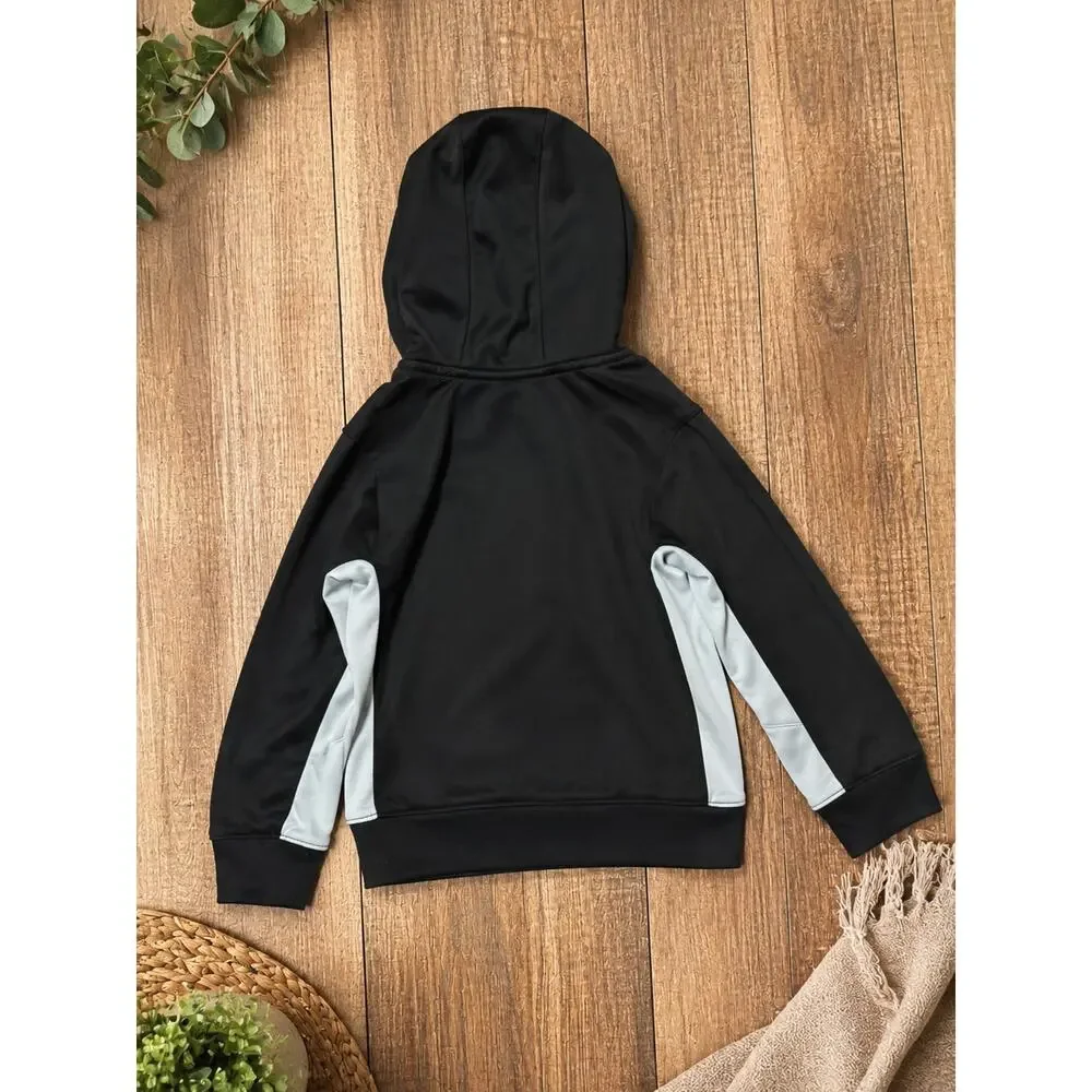 Nike Therma-FIT Youth Pullover Hoodie Black Gray Camo Swoosh Size 4T